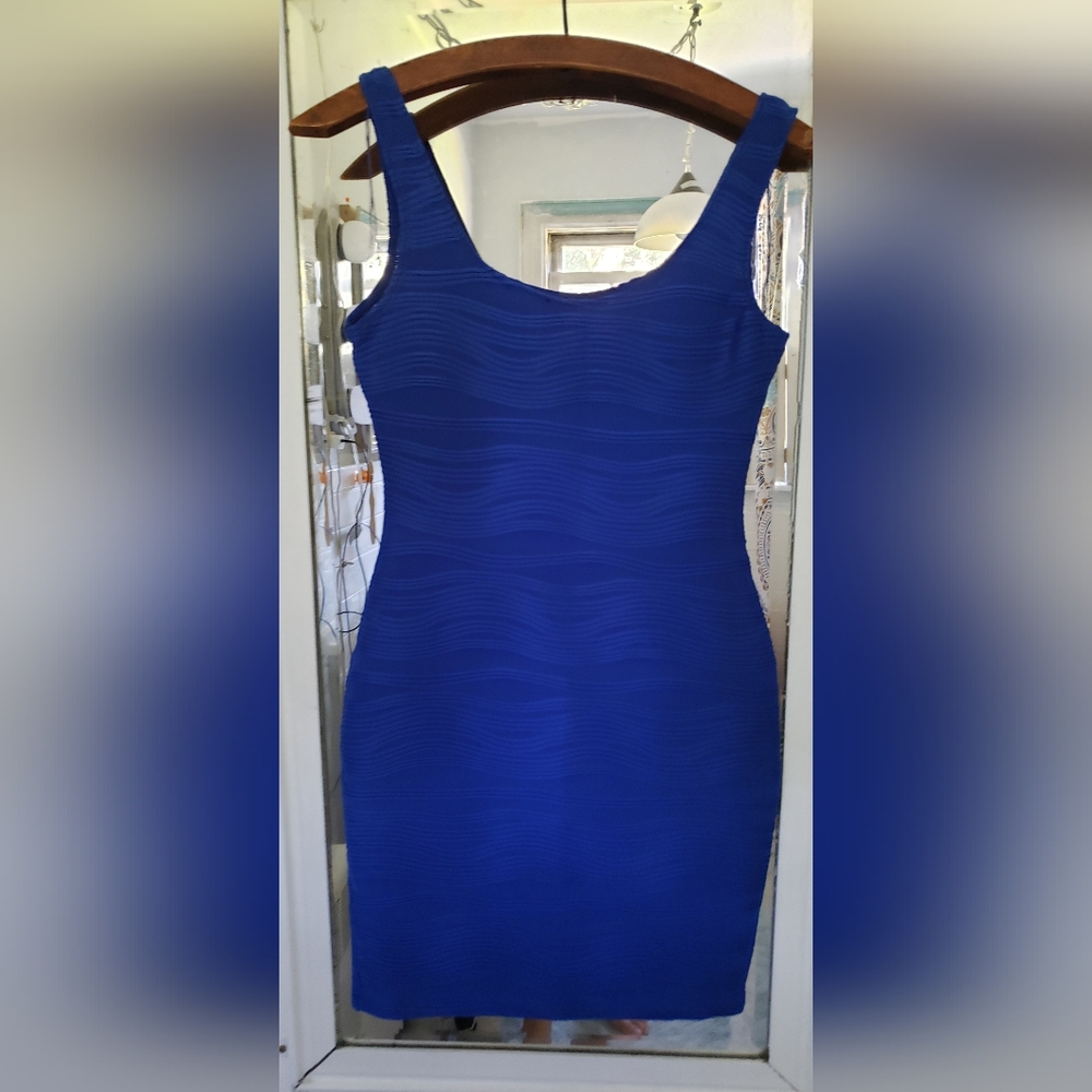 JUMP GIRL SLEEVELESS DRESS RICH BLUE TEXTURE - Picture 2 of 4